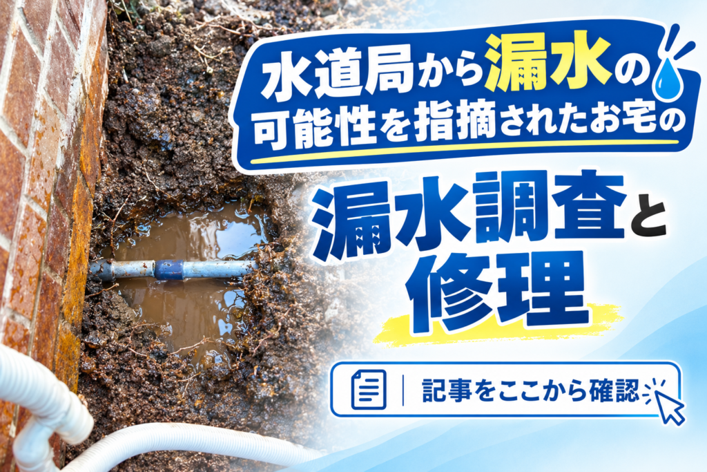 水道局から漏水の可能性を指摘されたお宅の漏水調査と修理